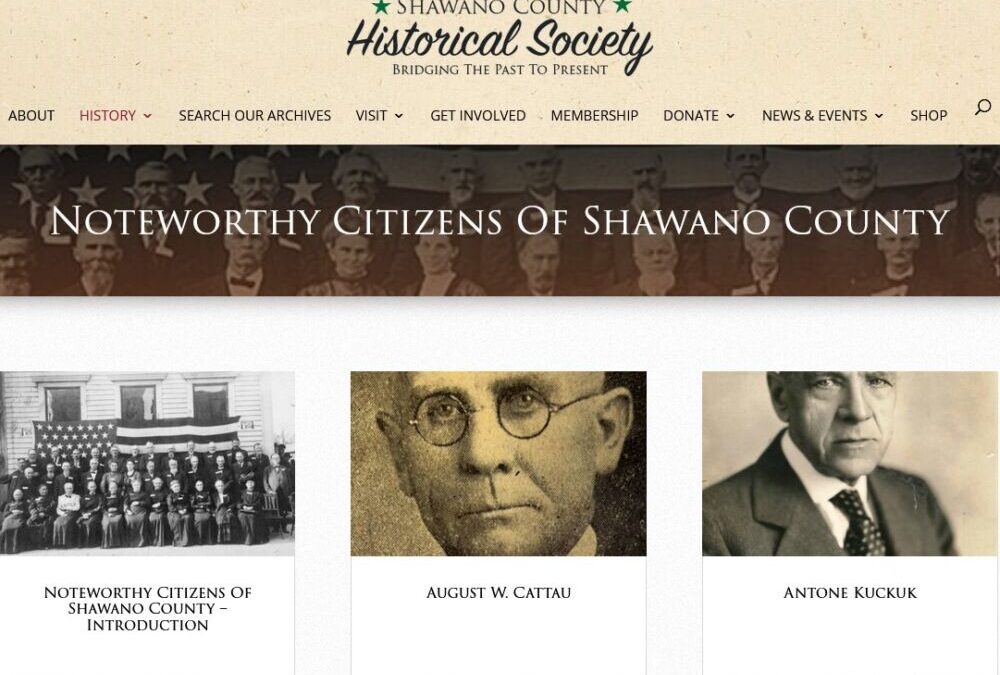 New History Feature Launched – Noteworthy Citizens Of Shawano County