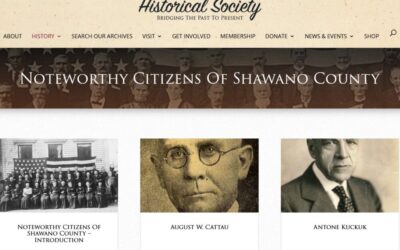 New History Feature Launched – Noteworthy Citizens Of Shawano County